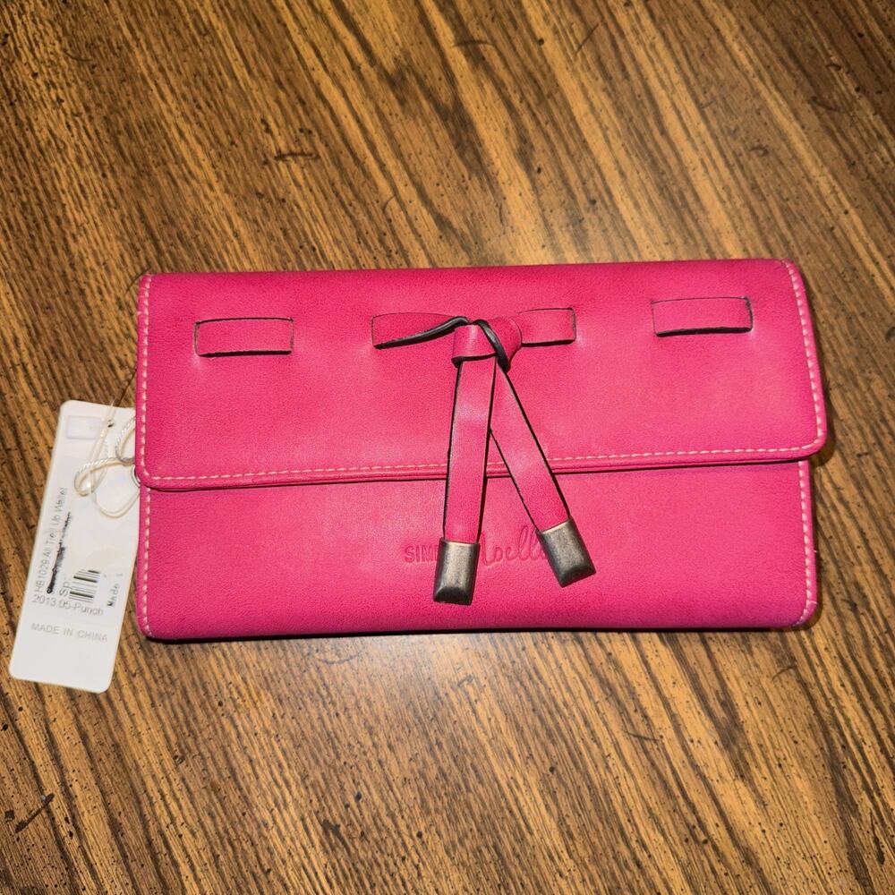 Simply Noelle All Tied Up Punch Pink Wallet Wristlet Strap NWT